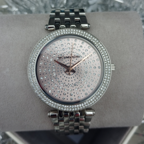 Michael Kors Darci Celestial Crystal Pavé Silver Toned Watch - Picture 6 of 17